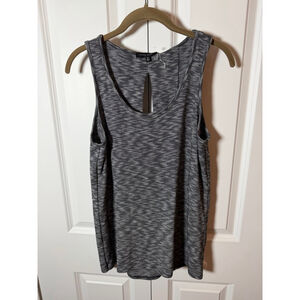 Green Envelope Gray White Striped Tank Top M